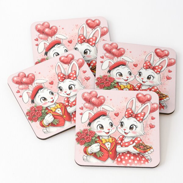 Item preview, Cute Valentine Bunny Couple designed and sold by BreezifyDesignStudio.