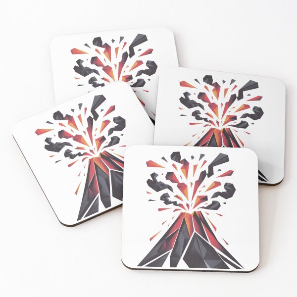 Item preview, Geometric Volcano Lava Eruption | Modern Polygon Volcano Art designed and sold by Globalcitytees.