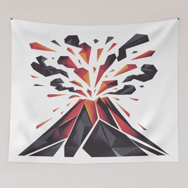 Item preview, Geometric Volcano Lava Eruption | Modern Polygon Volcano Art designed and sold by Globalcitytees.