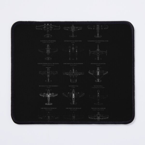 Item preview, Vintage Aircraft Blueprints: Ww Ii Fighter Collection, Merch By Amazon, Redbubble, Teepublic, Limit designed and sold by HalloFrogs.