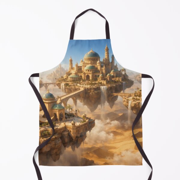 Item preview, Floating Desert City – Magical Fantasy Cityscape Wall Art Above the Sands designed and sold by Spiritveil.