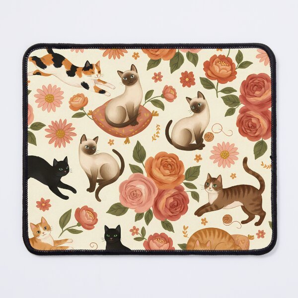 Item preview, Floral Felines: Cozy Cats & Blooms Pattern designed and sold by meesub.