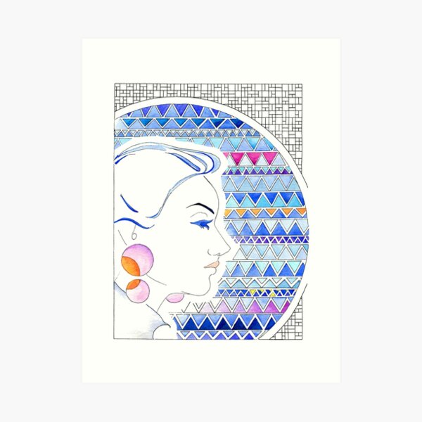 Mädchen mit Ohrringen - Girl with earrings Kunstdruck