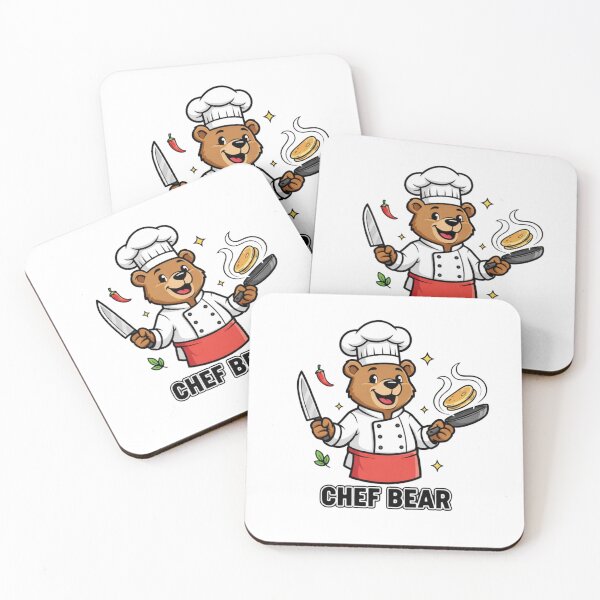Aperçu de l'œuvre Maître Chef Ours - Dessin animé amusant sur un passionné de cuisine et de pâtisserie créée et vendue par RelateAndTee.