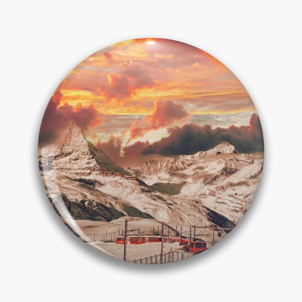 Item preview, Matterhorn at sunset – Gornergrat Railway against a Swiss Alpine panorama designed and sold by Mauswohn.
