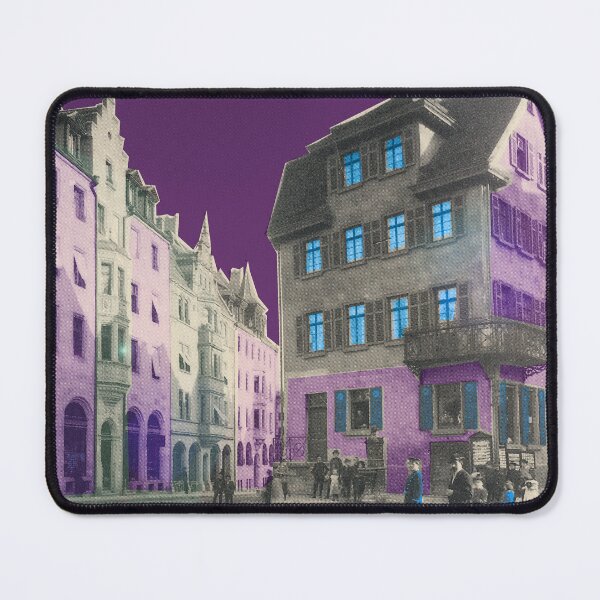 Item preview, Vintage Tübingen Market Square – Nostalgic colored photography in violet designed and sold by Mauswohn.