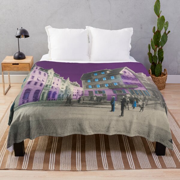 Item preview, Vintage Tübingen Market Square – Nostalgic colored photography in violet designed and sold by Mauswohn.
