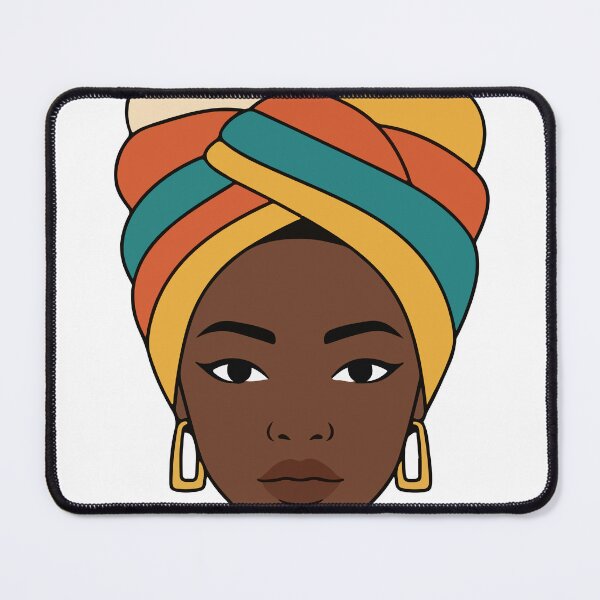 Item preview, African Woman in a Colorful Turban – Minimalist Afro Portrait designed and sold by byafrilaence.