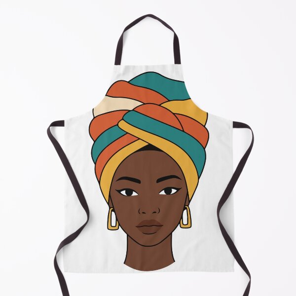 Item preview, African Woman in a Colorful Turban – Minimalist Afro Portrait designed and sold by byafrilaence.