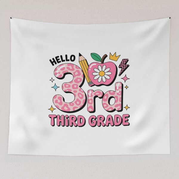 Item preview, Hello 3rd Third Grade Back to School Pink Leopard Teache designed and sold by SIGORDESIGN.