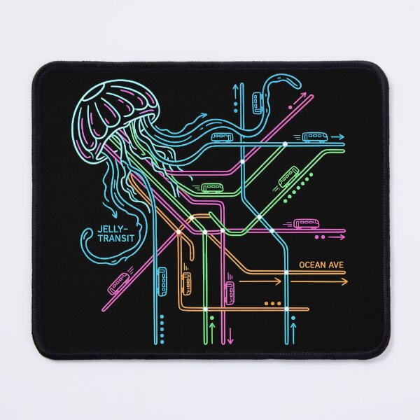 Item preview, Jellyfish Metro Map – Neon “Jelly-Transit” Sea Subway designed and sold by DesignedByMarty.