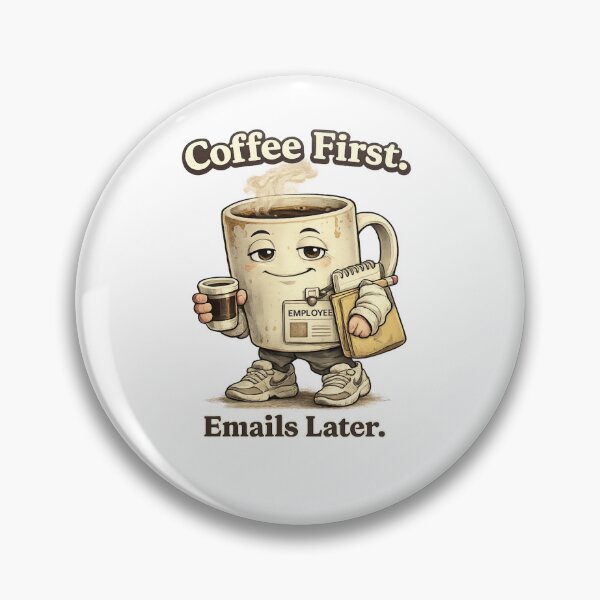 Item preview, Coffee First Emails Later – Funny Office Coffee Humor Design designed and sold by CraftLum.