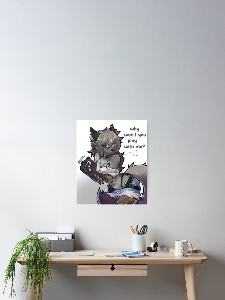 Imagen 2 de 3, Póster con la obra Why Won't You Play With Wolfie?, diseñada y vendida por Aislop.