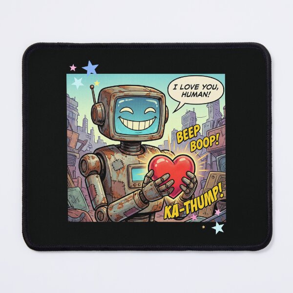Item preview, Retro Robot Love - Beep Boop I Love You Human Comic Art designed and sold by AddyTae.