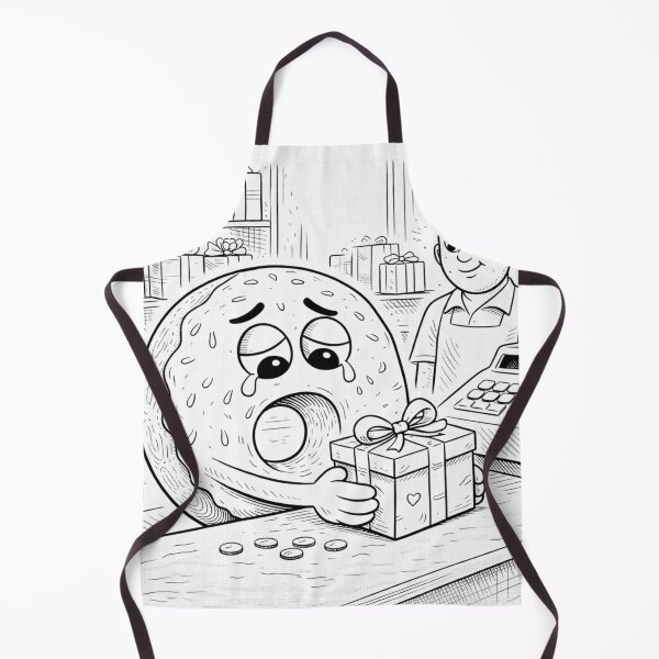 Item preview, Sad Donut at Checkout – Funny Broke Food Character Illustration designed and sold by ComedyInkFactor.
