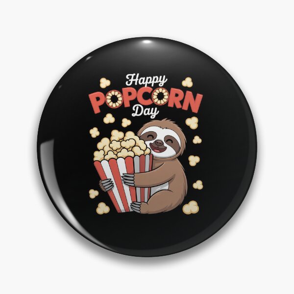 Item preview, Happy Popcorn Day Movie sloth day a for relaxation designed and sold by SIGORDESIGN.