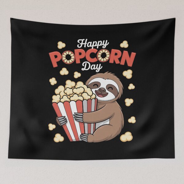 Item preview, Happy Popcorn Day Movie sloth day a for relaxation designed and sold by SIGORDESIGN.