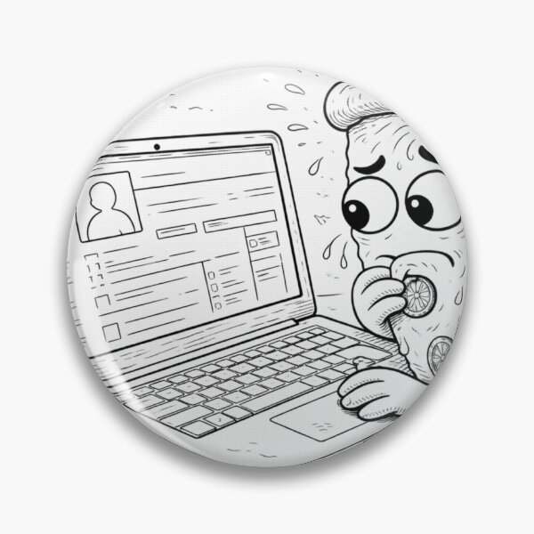 Item preview, Stressed Pizza on LinkedIn Job Search – Funny Food Character Illustration designed and sold by ComedyInkFactor.