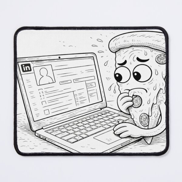 Item preview, Stressed Pizza on LinkedIn Job Search – Funny Food Character Illustration designed and sold by ComedyInkFactor.
