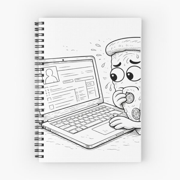 Item preview, Stressed Pizza on LinkedIn Job Search – Funny Food Character Illustration designed and sold by ComedyInkFactor.