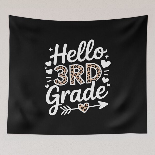 Item preview, Hello 3rd Grade Leopard Teacher Student Back to School Girls designed and sold by SIGORDESIGN.