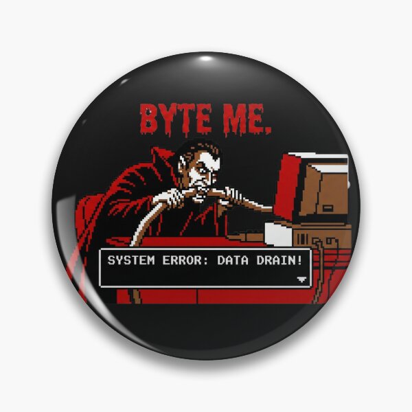 Artikelvorschau, Byte Me Vampire Programmierer Humor Retro Pixel Art entworfen und verkauft von AdyKurniawan.