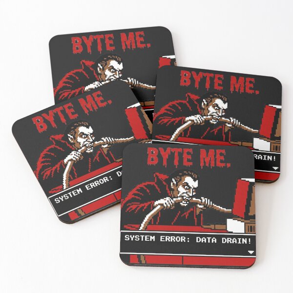Item preview, Byte Me Vampire Programmer Humor Retro Pixel Art designed and sold by AdyKurniawan.