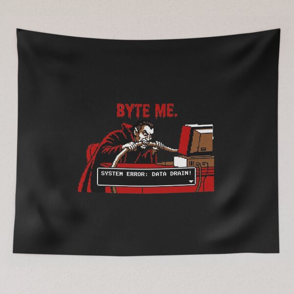 Item preview, Byte Me Vampire Programmer Humor Retro Pixel Art designed and sold by AdyKurniawan.