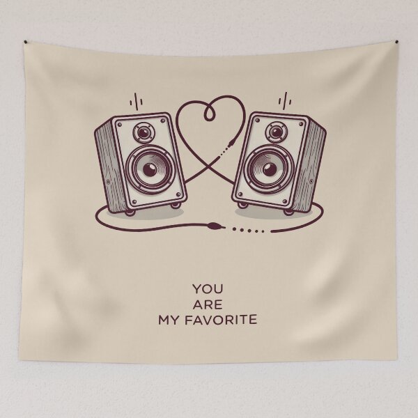 Item preview, You Are My Favorite Vintage Speakers Retro Music Connection Art designed and sold by SplashTastic.