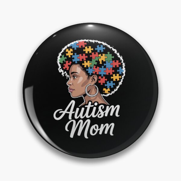 Item preview, Black Afro American Autism Awareness Mom designed and sold by Moxizz.