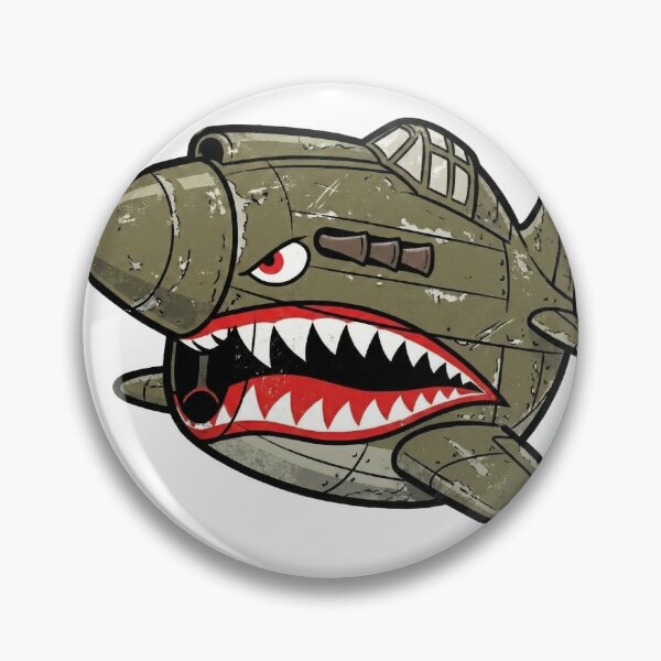 Item preview, Angry Shark Mouth Warhawk - Funny WWII Cartoon Plane designed and sold by Cyber Ink.