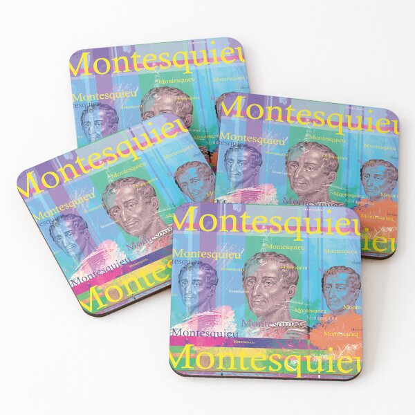 Item preview, Montesquieu Pop Art Collage – Political Thinker in Aesthetic Design designed and sold by Mauswohn.