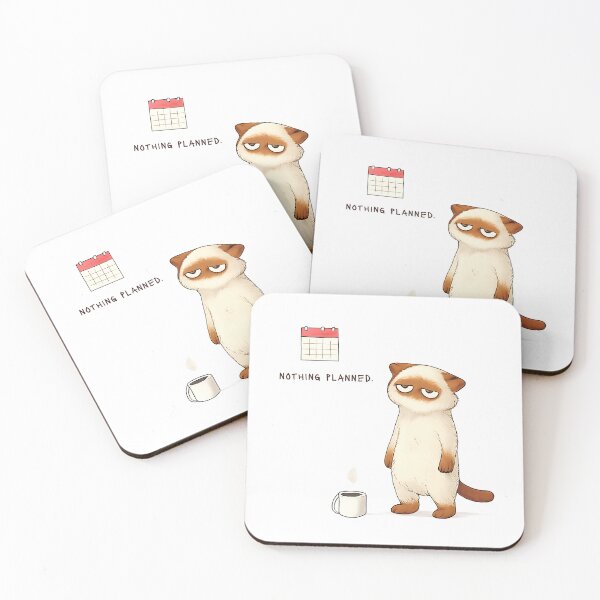 Item preview, Nothing Planned Low Energy Cat Design with Coffee designed and sold by Drawian Studio.