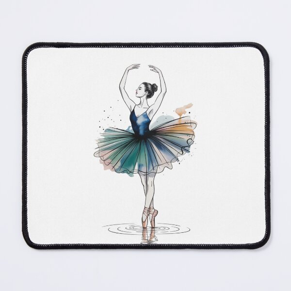 Item preview, Ballerina on pointe – Watercolor tutu with highlights – Elegant illustration of a ballet dancer designed and sold by FusiTink.