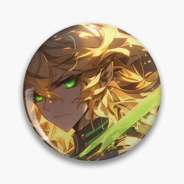 Item preview, Luminous Mikaela Hyakuya Seraph Of The End Anime Golden Fireblade Aura designed and sold by Tokyonomad.