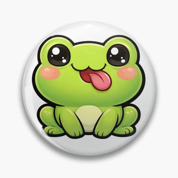 Artikelvorschau, Niedliche Kawaii-Frosch-Cartoon-Illustration – Lustige Chibi-Frosch-Kunst (PNG) entworfen und verkauft von CozyPops.