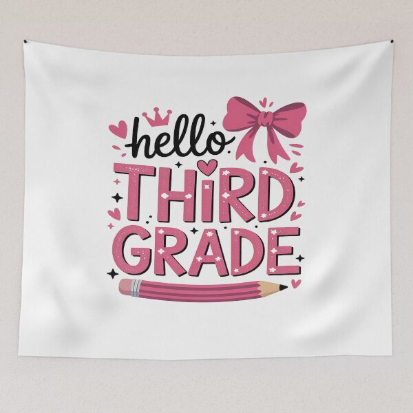 Item preview, Hello Third Grade First Day of School Coquette Teacher Girl designed and sold by Moxizz.