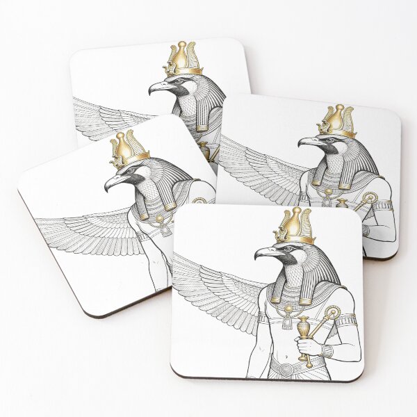 Item preview, Golden Horus Ancient Egyptian Pharaoh Line Art Portrait designed and sold by Eye Of Horus.