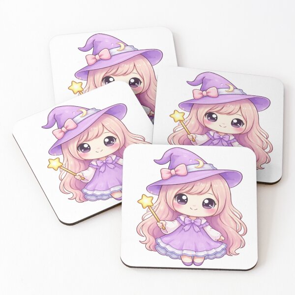 Item preview, ✨ Cute Kawaii Witch Girl Illustration – Chibi Pastel Magic Witch PNG Art designed and sold by CozyPops.