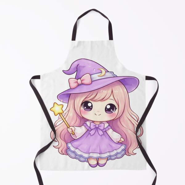 Item preview, ✨ Cute Kawaii Witch Girl Illustration – Chibi Pastel Magic Witch PNG Art designed and sold by CozyPops.