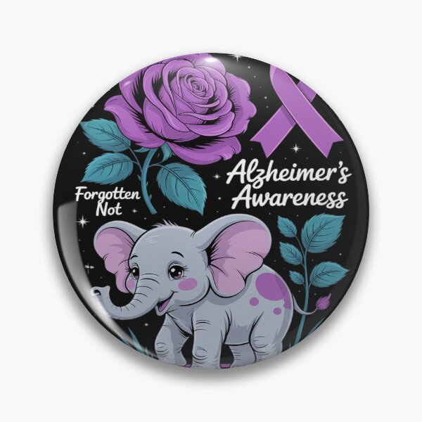 Item preview, Elephant Alzheimer's Awareness Ribbon Purple Dementia designed and sold by Rackaam.