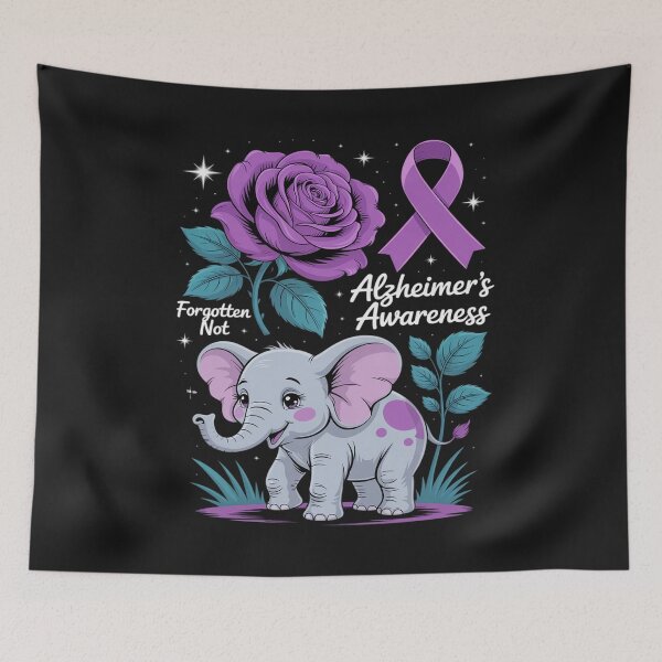 Item preview, Elephant Alzheimer's Awareness Ribbon Purple Dementia designed and sold by Rackaam.