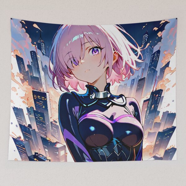Item preview, Mash Kyrielight Heroic Shielder Awakening In Explosive Cityscape designed and sold by Tokyonomad.