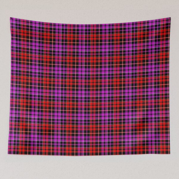 Item preview, Red Purple Tartan Plaid On Black Background  designed and sold by PatternTitan.