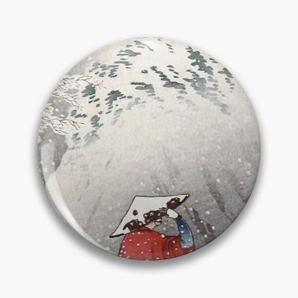 Item preview, Traveler in Snow near Pagoda - Hiroaki Takahashi Vintage Print designed and sold by Open Canvas.