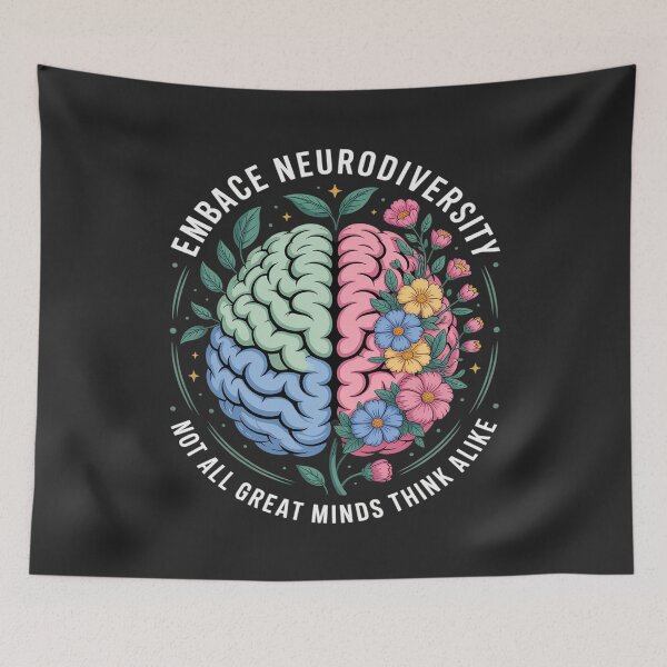 Item preview, Embrace Neurodiversity Brain Autism Awareness ADHD Autistic designed and sold by Rackaam.