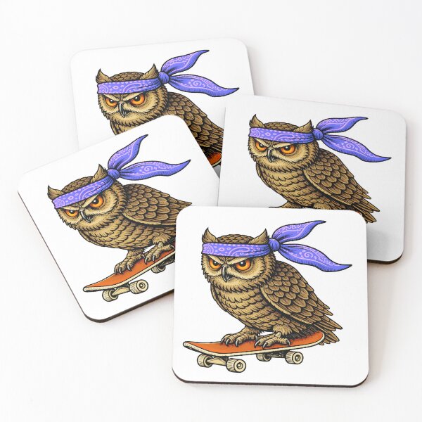 Item preview, Skateboarding Owl with Bandana | Street Art Skate Style designed and sold by Senkov.