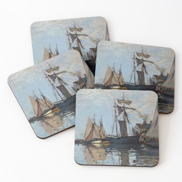Item preview, Bateaux Dans Le Port De Honfleur by Claude Monet: Impressionist Harbor Poster designed and sold by artofuniverse.