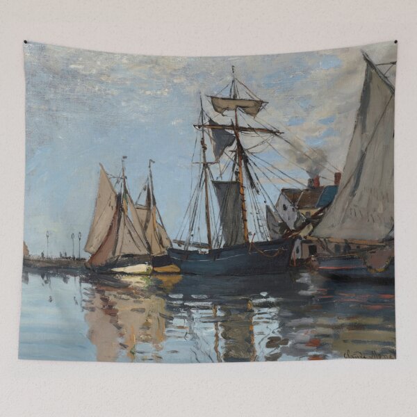 Item preview, Bateaux Dans Le Port De Honfleur by Claude Monet: Impressionist Harbor Poster designed and sold by artofuniverse.