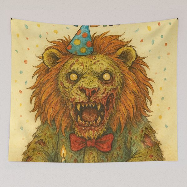 Item preview, Zombie Lion Birthday – Aesthetic Horror Art designed and sold by Mauswohn.